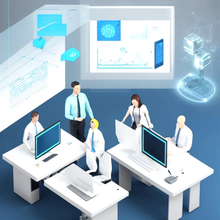 Abstract AI technology interface representing automation services